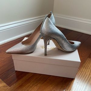 SJP by Sarah Jessica Parker FAWN Silver Sparkle Heels